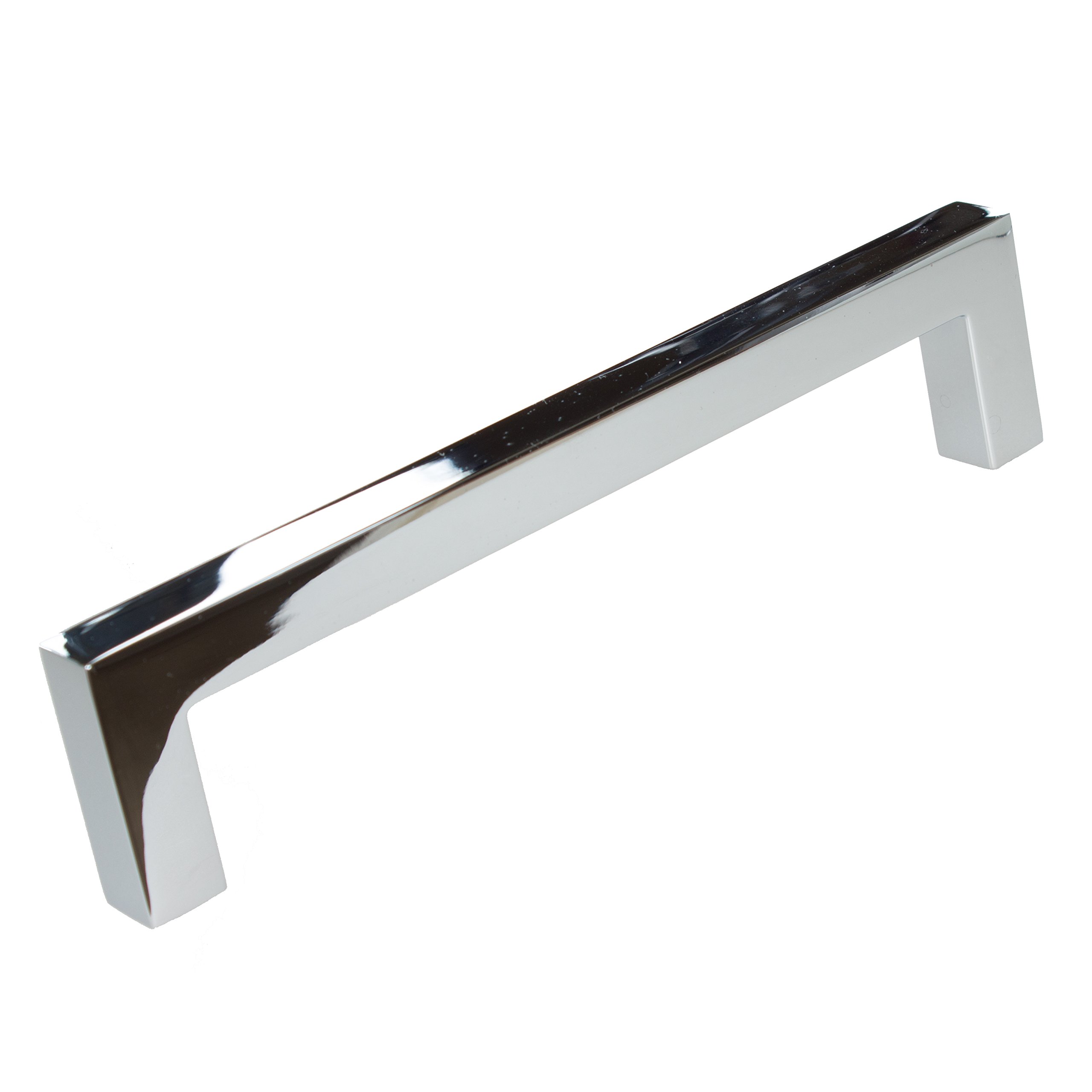 GlideRite Hardware5 inch CC 21683-128-PC-10 Solid Square Slim Cabinet Bar Pulls, 10 Pack, 5", Polished Chrome Finish, 10 Count