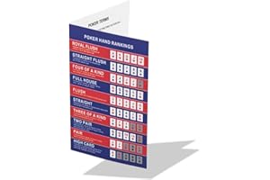 BUSIEEA Bussiea 10 Poker Hand Rankings Cards, Texas Hold 'Em Hand Ranking Chart Card, Hand Rankings Quick Reference Guide for Beginners: Cheat Sheet with Rules & Charts