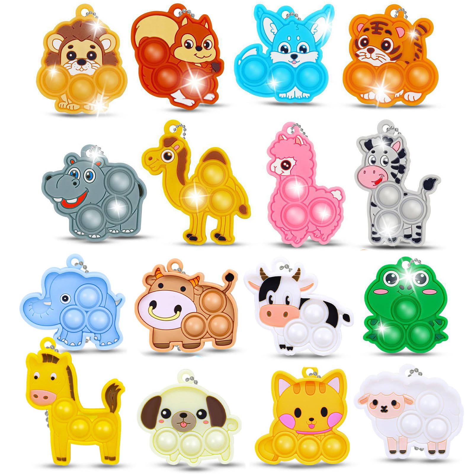 16 PCS Pop Fidget Toys Party Bag Fillers , Pop Party Favours Stocking Fillers Party Bag, Lucky Dip Prizes Birthday Toy, Classroom Prizes Student Gifts (Style 2) β image 1