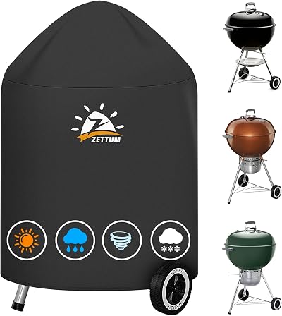Zettum Kettle BBQ Cover for Weber 47 cm Master Touch Heavy Duty PU Waterproof