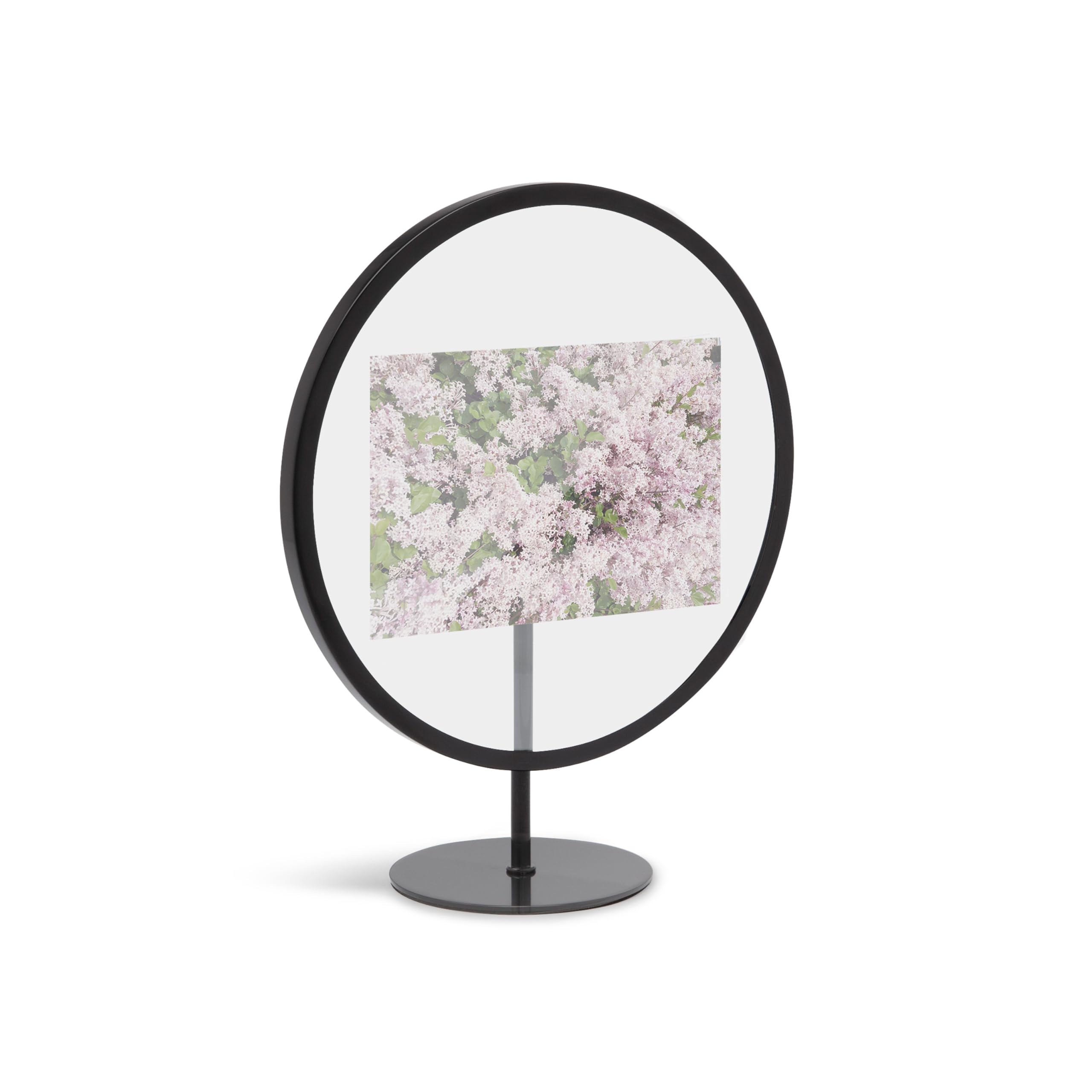 Umbra Infinity 4x6 Picture Frame, Unique Circular Photo Display for Desk or Wall, Black