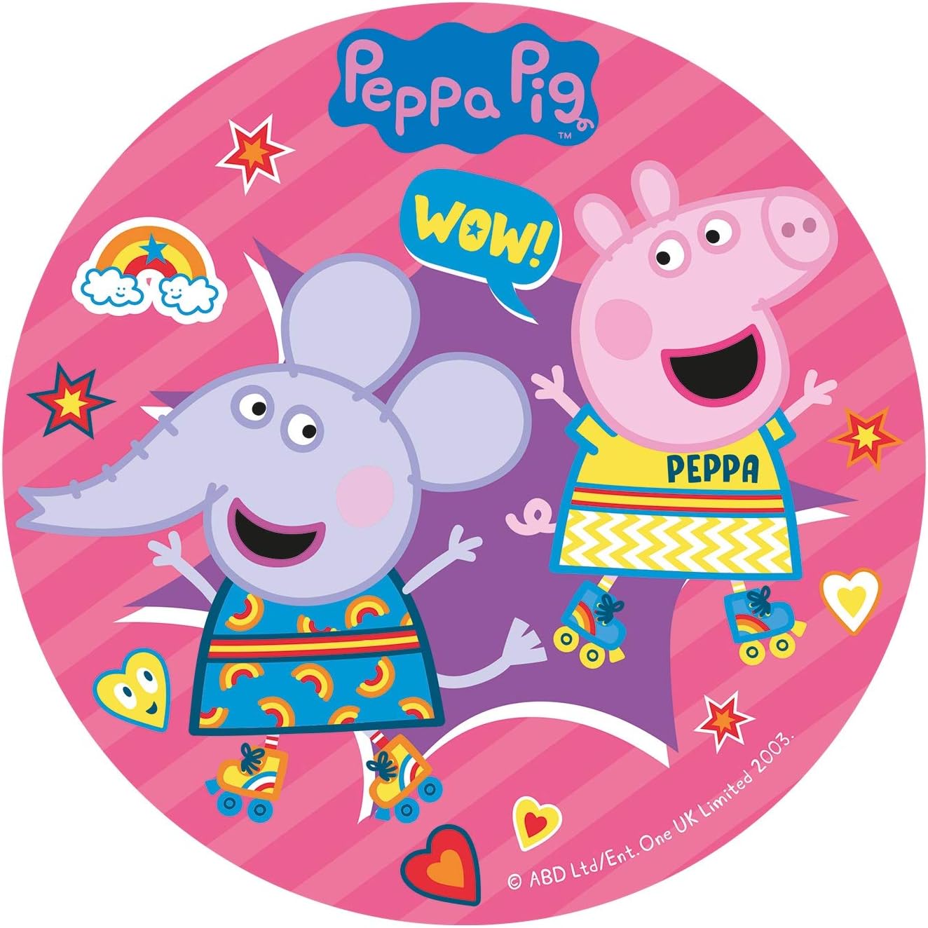 Dekora - Peppa Pig Birthday Cake Topper, Edible Disc - 20 Cm, 236044, Pink