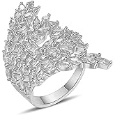 MUNIGSMUR 18K Gold Plated Rings for Women and Teen Girls Non Tarnish Cubic Zirconia Fidget Ring Butterfly/Snake/Mesh/Cross/Crown Knuckle Ring Open Adjustable Statement Stacking Chunky Rings