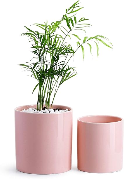 POTEY Ceramic Planter Flower Plant Pot 