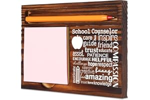 TRCENDE School Counselor Appreciation Gift for Women, Thank You Gift for School Counselor, Birthday Christmas Retirement Graduation Gifts for School Counselor, Retro Self-Stick Note Pad Holders XB475