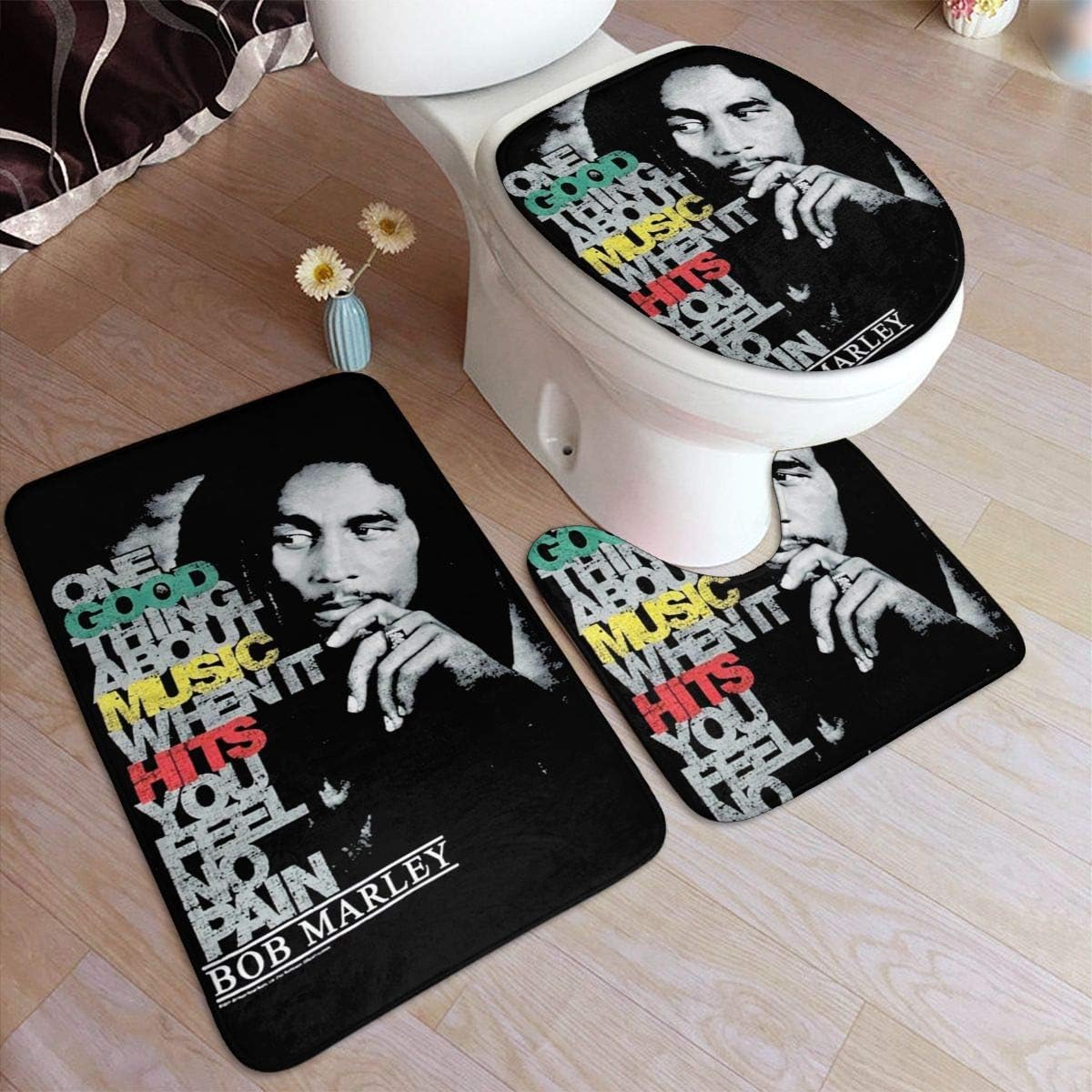 Amazon Com Bob Marley Floor Mats Bathroom Mats Contour Mats Novel Patterns Three Piece Bathroom Carpets Kitchen Dining
