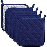 Pot Holders Clearance for Kitchen Heat Resistant Potholder, Hot Pads, Trivet for Cooking and Baking (5, Dark Blue)