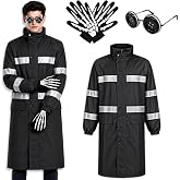 Halloween Costume Aldult Men Black Turtleneck Jacket Costume for Cosplay | Movie Costume with Jacket, Button Eyes Glasses, Skull Gloves Perfect for Halloween Cosplay
