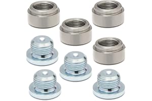LEDAUT M18X1.5 Stepped Mounting Bung and Plugs Stainless Steel(4 Bungs/4 Plugs) Fittings Weld Bung