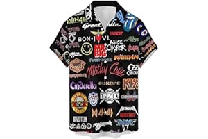KLUYUEXIN Bowling Shirt for Men Retro Funny Short Sleeve Button Down Shirt Summer Hawaiian Printed Camp Shirts