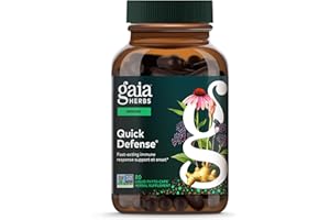 Gaia Herbs Quick Defense - Fast-Acting Immune Support Supplement* - Echinacea, Black Elderberry, Ginger & Andrographis - 80 Vegan Liquid Phyto-Caps (40 Servings)