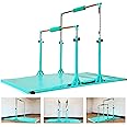 MARFULA Gymnastics Double Horizontal Bars 3Play Parallel Bars Uneven Bars Gymnastics Training Kip Bar with 304 Stainless Steel Regulating Arms & Fiberglass Rail for Indoor Outdoor Home Club Use