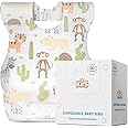 KIIS Disposable Baby Bibs for Baby Boys and Girls - Individually Packaged - Hygienic, Soft and Leakproof