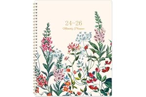 URNEEDS Monthly Planner 2024-2026 - Planner 2024-2026, from Jan. 2024 - Dec. 2026, 9" X 11", 3 Year Planner with Monthly Tabs, Twin-Wire Binding, Double-Sided Inner Pockets and Julian Dates