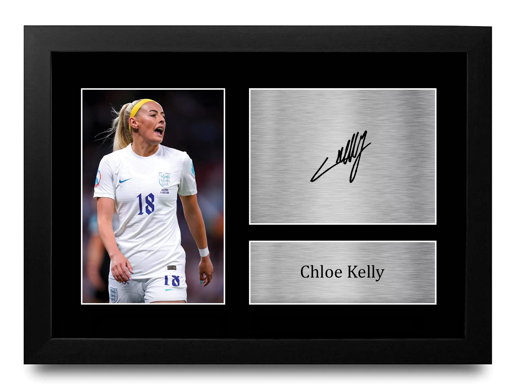 HWC Trading FR A4 Chloe Kelly Womens England Gifts Printed Signed Autograph Picture for Football Fans and Supporters - A4 Framed