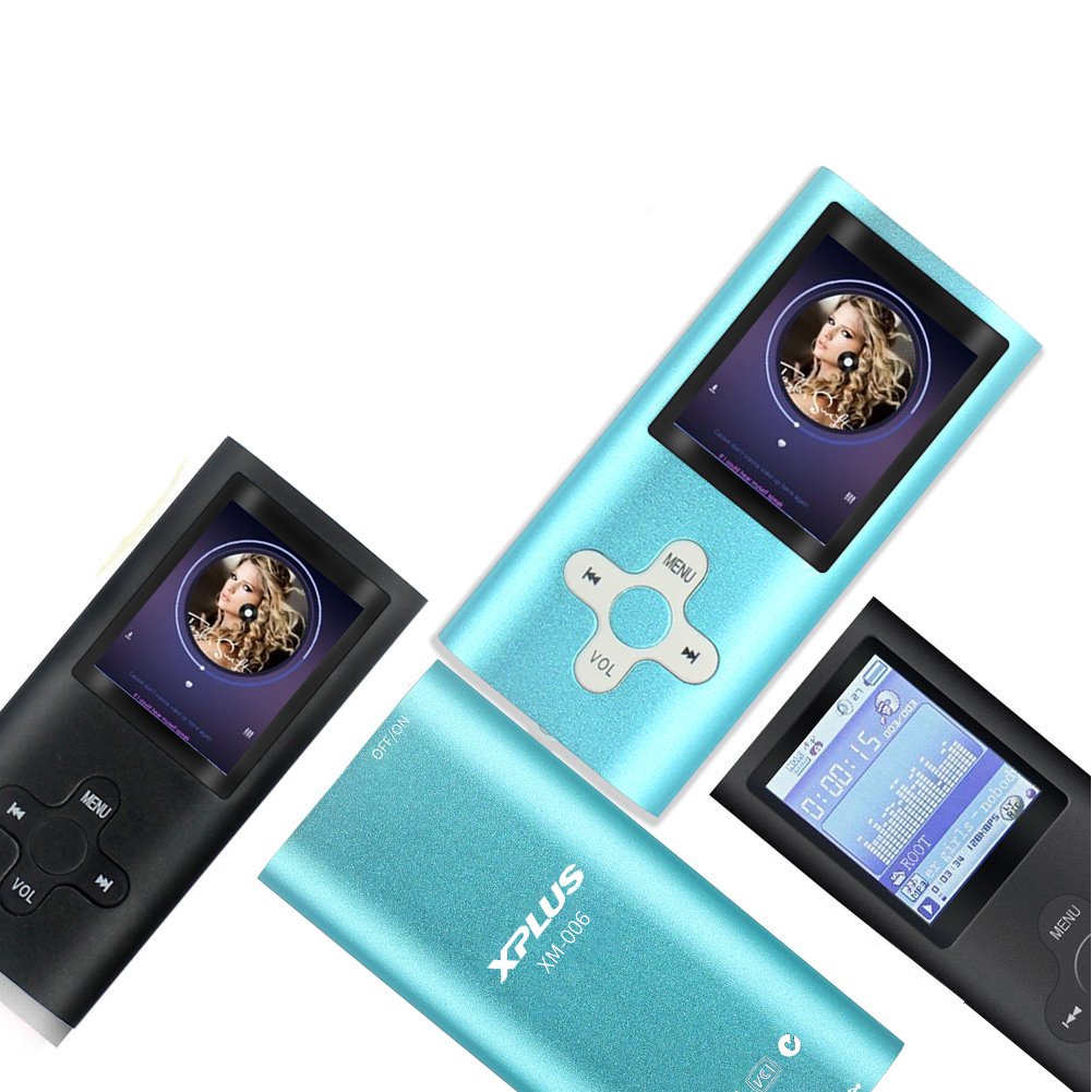 XPLUS MP3 MP4 Player with a 8 GB Micro SD card, Fashion Portable Digital Music Player / Video / Media Player / FM Radio / E-Book Reader, Ultra Slim 1.8