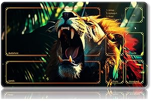 Mipikel Playmat for MTG, Playmat with Zones,Size 24" x 14",TCG and Board Game Mat for Cards,Free Storage Bags,Mousepad Desk Mats (Colorful 29,with Zones)