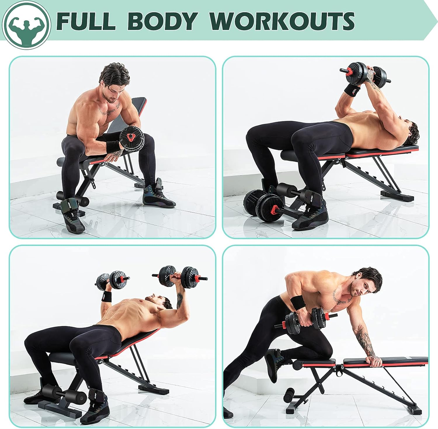 LINODI Weight Bench, Adjustable Strength Training Benches for Full Body Workout, Multi-Purpose Foldable Incline Decline Home Gym Bench : Sports & Outdoors