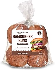 Amazon Grocery, Hamburger Buns, 100% Whole Wheat, 14 Oz, 8 Ct