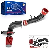 Suride 3.5" Cold Air Intake Kit for 1996-2004 Ford Mustang GT | W/Heat Shield, No MAF Port, Red Washable Air Filter, Improved HP