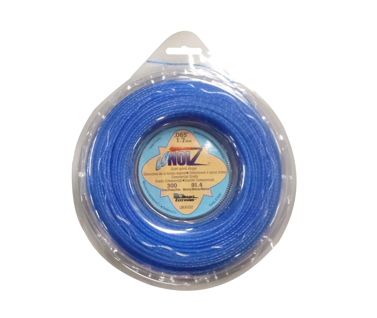 LoNoiz .065-Inch-by-300-Foot Spool Commercial Grade Spiral Twist Quiet 1/2-Pound Grass Trimmer Line, Blue LN065DS-12