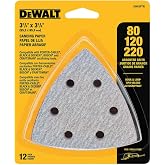 DEWALT Sandpaper Assortment, Hook and Loop Triangle, 12-Pack (DWASPTRI)