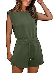 OFEEFAN Womens Rompers for Summer Crewneck