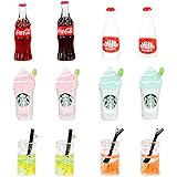 ANNI STAR Miniature Drinks fits Barbie Dolls LPS Accessories, Mini Dollhouse Accessories, 12Pcs ( 4 Coffee 2 Cola 2 Milk 4 Ju