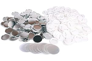CO-Z CREWORKS 100 Sets 2.25 inch/58mm Blank Button Badge for Button Making Machine, Button Maker Supplies Round Badge Button Press Refill, Includes Metal Shells & Clear Mylar & Plastic Base