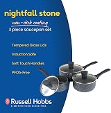 Russell Hobbs Nightfall Stone 3-Piece Saucepan Set 16/18/20 cm Non-Stick view 2