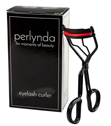perlynda Wimpernzange | Professioneller Wimpernformer mit 3 roten Ersatzpads | Schmerzfreies Make-Up Tool für einen atemberau