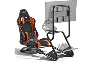 VEVOR Racing Wheel Stand, Heavy-Duty Simulator Cockpit Steering Wheel Stand with Monitor Stand, Fit Logitech G25,G27,G29,G920