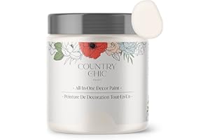 COUNTRY CHIC PAINT Country Chic All-in-One Chalk Paint for Furniture, Cabinets, Home Decor, Eco-Friendly, Matte Finish, Built-In Primer & Top Coat for Wood, Metal - Crinoline (Off White) - Pint 16 oz (475 ml)
