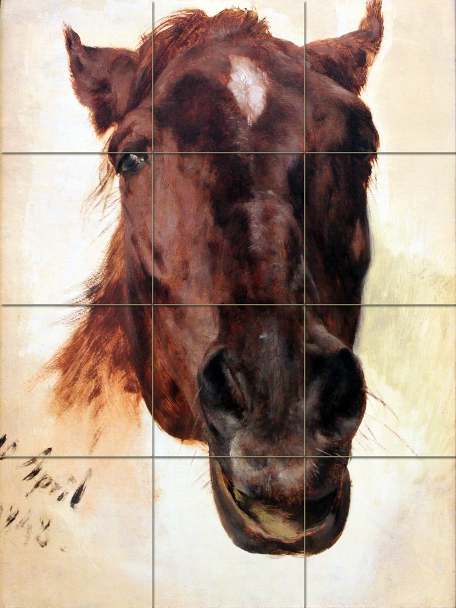 Horse A. Menzel Accent Tile Mural Kitchen Bathroom Backsplash Art
