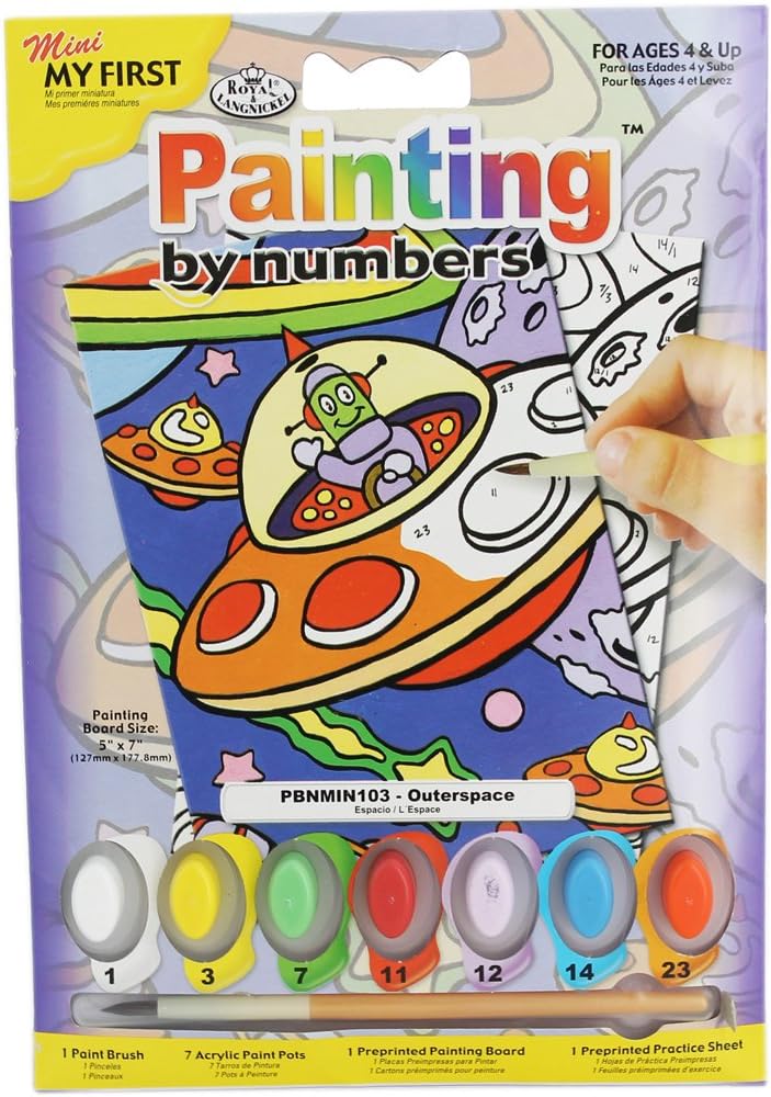 Royal Brush Mini Paint By Number Kit 5"X7"Outer Space My First
