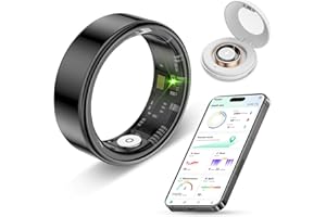 VNEXFU 2024 New Smart Ring Health Tracker for Men Women - IP68 Waterproof Fitness Ring with Sleep Tracker/Heart Rate/Blood Oxygen/Steps/Distance/Calories, Air Shutter, Charging case Up to 7-Day
