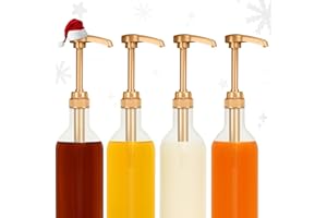 RELUEN 6-Pack Coffee Syrup Pump Dispenser - 11.54" Coffee Syrup Pumps for Coffee Bar, Fits Various 25.4 oz Bottles (750ml), Durable and Easy to Clean, Leak-Resistant Design, for Home & Commercial Use