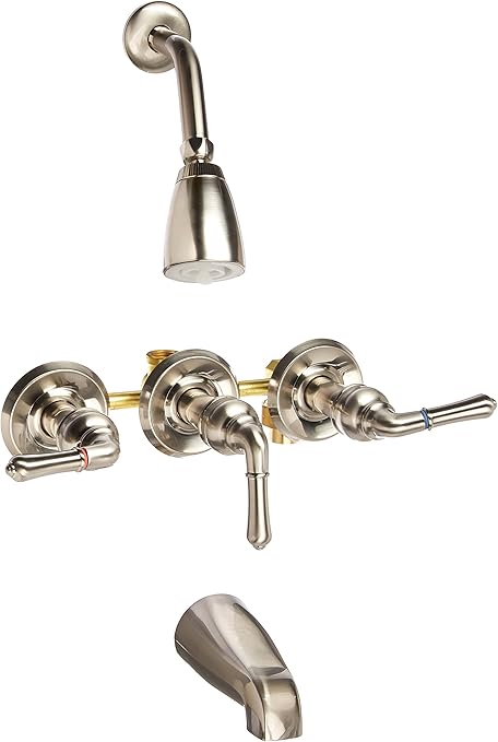 Elements Of Design Eb238 Magellan Three Handle Tub Shower Faucet