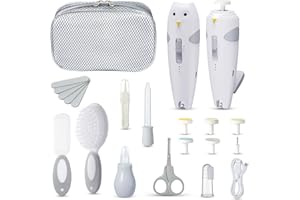 Lictin Baby Grooming Kit, 25 in 1 Baby Electric Nail Trimmer Set, Safe Baby Nail File with Auto Light, Baby Nail Kit Newborn 
