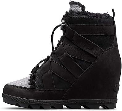 black sorel wedge boots