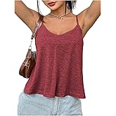 Milumia Women's Spaghetti Strap Tank Top Scoop Neck Sleeveless Loose Fit Cami Tops