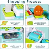 BUYGER Kids Pretend Play Till Cash Register with Scanner and Light Sounds view 3