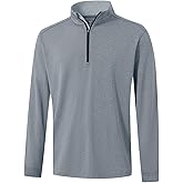 DTWOOO Men's Quarter Zip Golf Pullover Men Mock Neck Sweatshirts Dry Fit Long Sleeve Performance Wicking 1/4 Zip Pullover