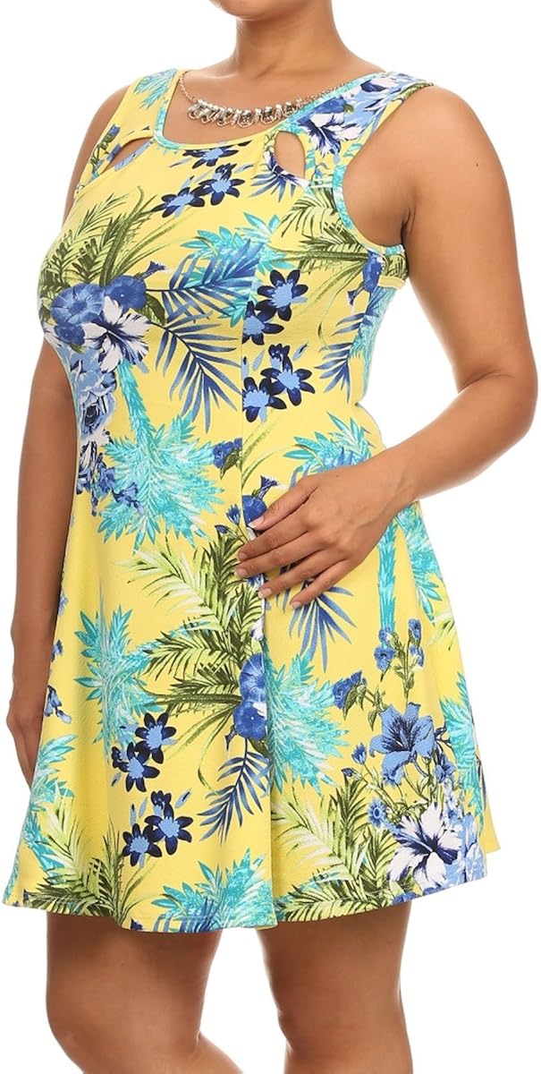 Tropical Floral Print Dress - Red/Multi - Just $6