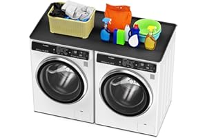 PLOSIF Washer dryer countertop - Large 54 x 26.8in washer and dryer covers ，Non-slip Waterproof Washing Machine Cover Protector Top Load，washer and dryer covers for the top for Laundry & Kitchen（Black）