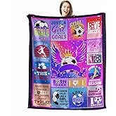 Wajade Soccer Gifts for Teen Boys, Lightweight Fleece Soccer Blanket,Sports Gift for Fans, Kids Throw Blanket for Birthdays Thanksgiving Christmas 60"x80"