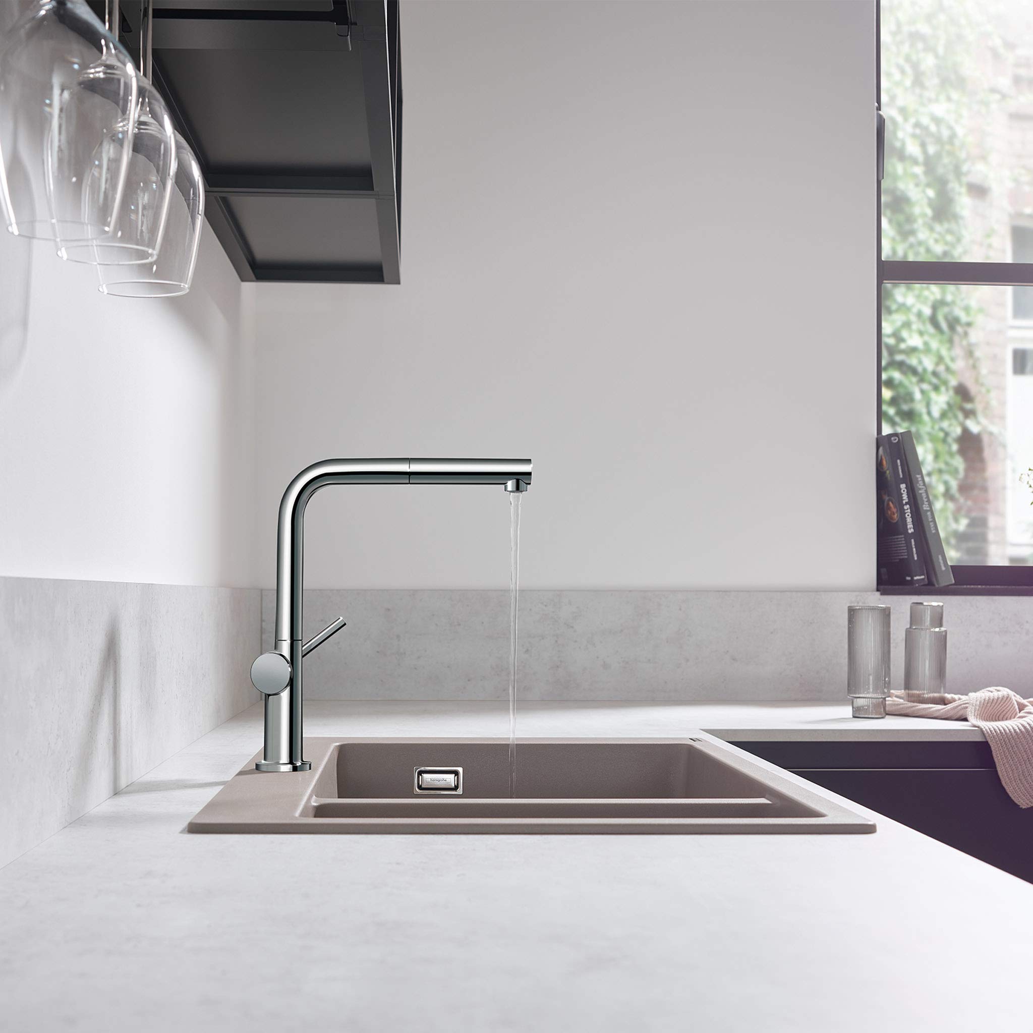 hansgrohe Talis M54 - Küchenarmatur, 1 Stahlart, Wasserhahn Küche mit Auslaufhöhe 270 mm, Mischbatterie Küche 360° schwenkbar, Chrom, 72840000 8