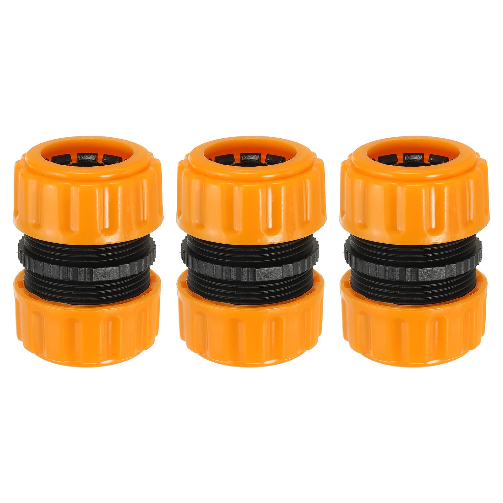 PATIKIL 11/16" Garden Hose Repair Kit Connector Extender, 3 Pcs Plastic Quick Water Hose Connectors Leakproof Design Fittings, Marigold