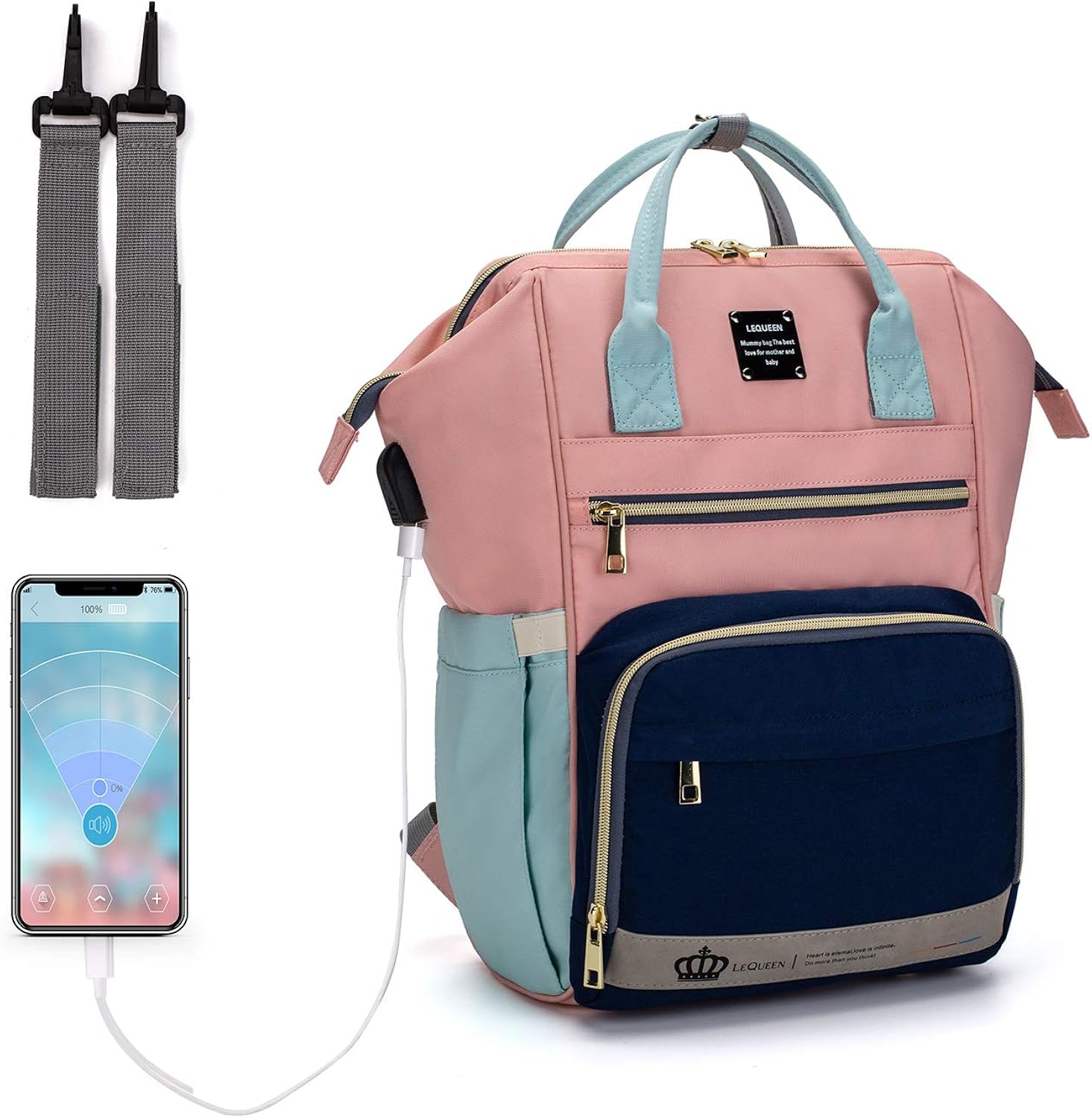 lequeen diaper bag usb