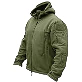 CRYSULLY Men's Military Tactical Sport Warm Fleece Hooded Outdoor Adventure Jacket Coats